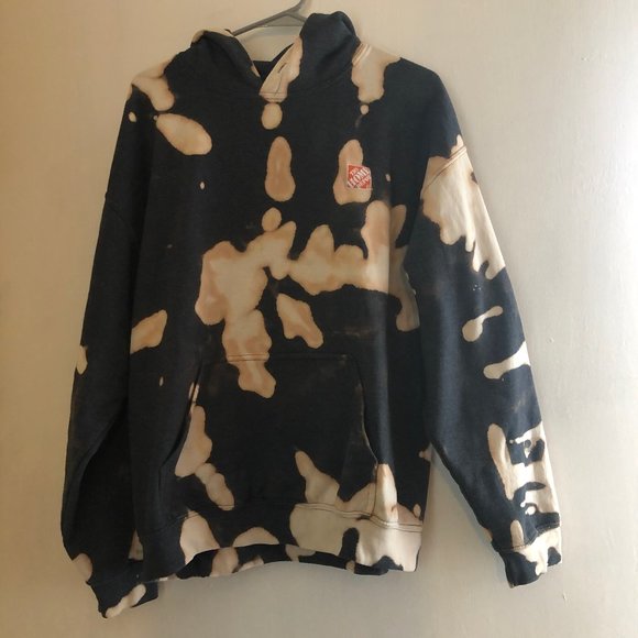HOME DEPOT BLEACH DYED GREY HOODIE RARE UNIQUE - Picture 1 of 6